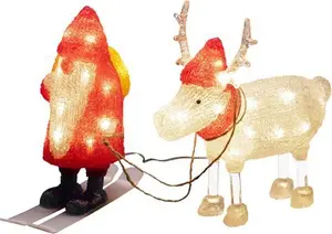 Santa And Sleigh Acrylic Outdoor Christmas Decoration Konstsmide