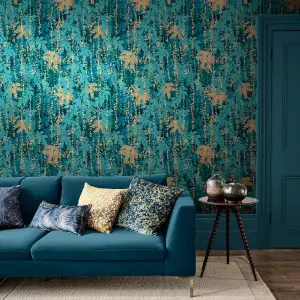 Clarissa Hulse Canopy Peacock Blue Smooth Wallpaper