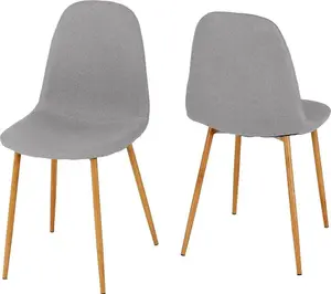 Barley Set of 4 Dining Chairs in Grey Fabric