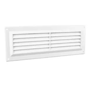 9" x 3" White Plastic Louvre Air Vent Grille with Flyscreen Cover