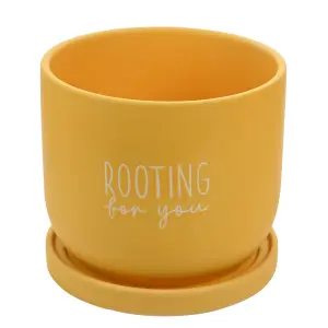 Country Living Ceramic Plant Pot - "Rooting For You"