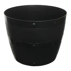 Whitefurze Circular 50cm  Barrel Planter - Black