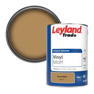 Leyland Trade Vinyl Matt Walls & Ceilings Emulsion Paint Brown Beige (RAL 1011) 5L