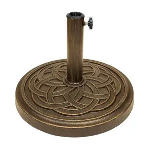 GardenKraft 16900 Heavy Duty Resin Parasol Base with Celtic Pattern