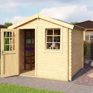 Lasita Osland Wels 2 Log Cabin - 2.3m x 2.3m - Traditional Apex Style Garden Room