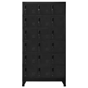 Berkfield Locker Cabinet Black 90x40x180 cm Steel