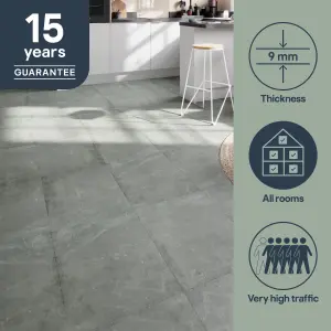 GoodHome Classy Grey Concrete effect Composite Click flooring, 1.95m²