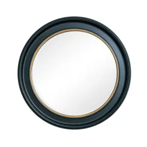 Melody Maison Large Round Black & Gold Wall Mirror - 80cm x 80cm