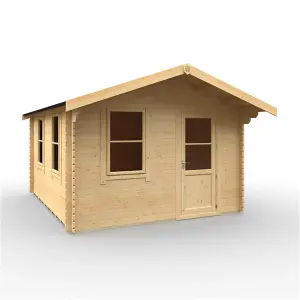 14ft x 12ft (4150mm x 3550mm) Horsforth "The Augusta Plus" 44mm Log Cabin With 3 Opening Windows