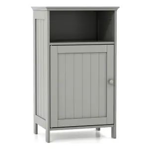 COSTWAY Bathroom Side Cabinet with Single Door and Open Shelf