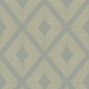 Next Deco Triangle Sage Smooth Wallpaper