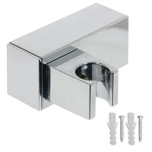 SPARES2GO Wall Clamp compatible with Triton Shower Head Adjustable Square Angled Chrome Bracket Handset Holder