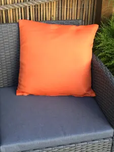 Pair of Outdoor Garden Sofa Chair Furniture Scatter Cushions - Orange Plain