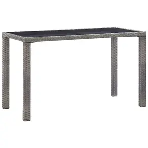 Berkfield Garden Table Anthracite 123x60x74 cm Poly Rattan