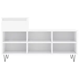 Berkfield Shoe Cabinet High Gloss White 102x36x60 cm Engineered Wood