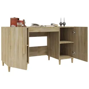 Berkfield Desk Sonoma Oak 140x50x75 cm Engineered Wood