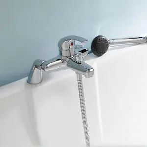 Nes Home Winstead Modern Chrome Exposed Bath Shower Mixer Handless Slider Rail 3 Mode Handset