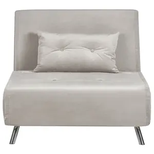 Sofa Bed FARRIS Light Grey Velvet