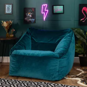 icon Natalia Velvet Armchair Bean Bag Teal Green Giant Bean Bag Chair