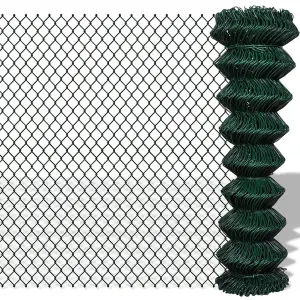 Berkfield Chain Link Fence Steel 1,5x25 m Green