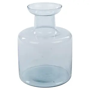 URBNLIVING 22cm Height Bottle Glass Wide Mouth Rounded Design Flowers Arrangements Vase