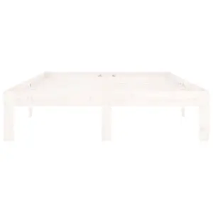 Berkfield Bed Frame White Solid Wood Pine 120x200 cm