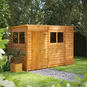 6.3 ft. W x 10.2 ft. D Solid Wood Overlap Pent Garden Shed