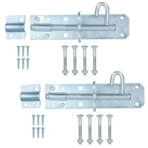 150mm Galvanised Brenton Slip Bolt Padbolt Slide Latch Lock Sheds Gates 2pk