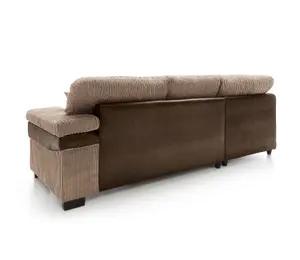 Samson Corner Sofa in Brown Left Facing