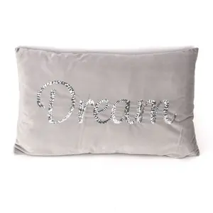 Hestia Velvet Cushion with Sequin 'Dream'