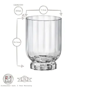 Florian Double Whisky Glasses (Set of 6) 300 oz.