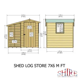 Lewis Shed with Log Store No