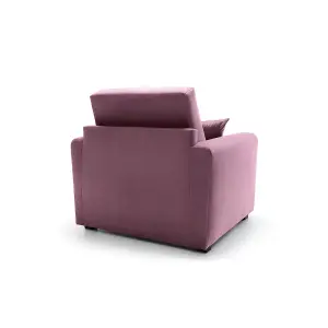 Olly Velvet Single Sofa Bed in Pink