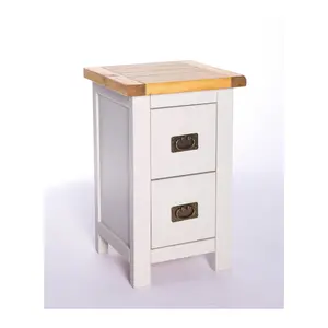 Argenta 2 Drawer Petite Bedside Table Brass Drop Handle