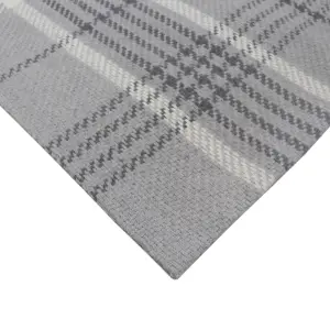 Grey Check Medium Rug, (L)170cm x (W)120cm