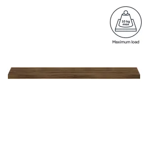 GoodHome Cusko Walnut effect Rectangular Floating shelf (L)118cm x (D)23.5cm