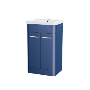 Nes Home 500mm Freestanding Vanity Unit Cabinet and Wash Basin Royal Blue