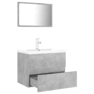 Berkfield Bathroom Furniture Set Concrete Grey Engineered Wood