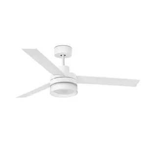 Luminosa Ice LED Large Bluetooth Ceiling Fan White, Maple