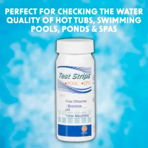 Dellonda 3in1 Chlorine, PH & Alkalinity Test Strips Hot Tub, Spa, Pool Pack of 6