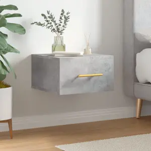 Berkfield Wall-mounted Bedside Cabinet Concrete Grey 35x35x20 cm