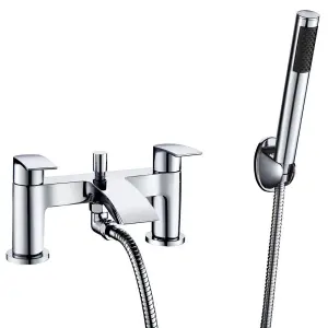 Nes Home Libra Waterfall Bathroom Tap Basin Mono Mixer Bath Shower Mixer Set Solid Brass