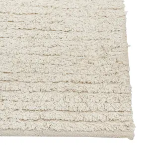 Cotton Area Rug 140 x 200 cm Beige TEZPUR