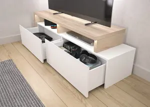 Diagone Oak White Television Stand