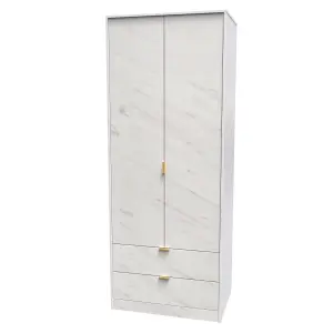 Fuji 2 Door 2 Drawer Wardrobe in Marble (Ready Assembled)