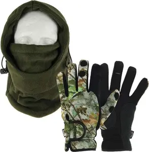 DNA Cold Weather Carp Fishing Fleece Lined OD Green Adjustable Snood With Gloves (Medium, Large Or Extra Large - You Pick)