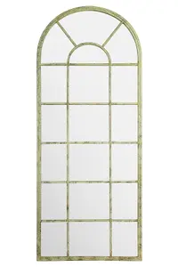 MirrorOutlet The Dorset Green Country Metal Framed Arched Leaner Wall Mirror 159CM X 66CM