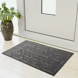 Njord 40 x 60 cm Non-Slip Indoor Door Mat Grey