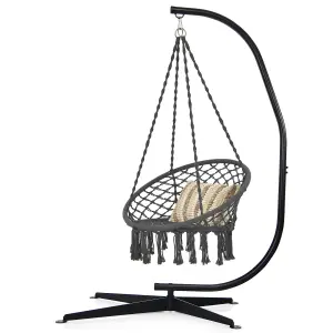 Costway Large Heavy Duty C-stand Hanging Swing Egg Chair Hammock Frame W/ X Base 150KG