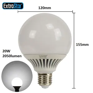 20W LED G120 Ball Bulb E27 Base,White Light